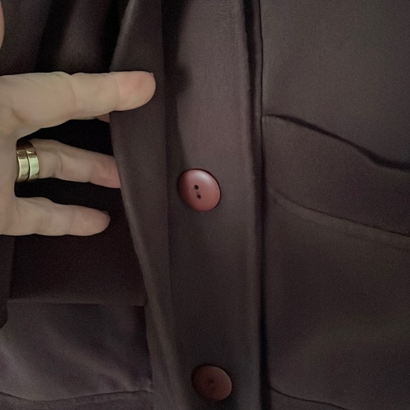 Beyond Yoga Chocolate Brown Swestshirt with Scarf button up jacket XS EUC - Picture 6 of 14